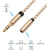 REXLIS 3596 3.5mm Male to Female Stereo Gold-plated Plug AUX / Earphone Cotton Braided Extension Cable for 3.5mm AUX Standard Digital Devices  Length: 3m