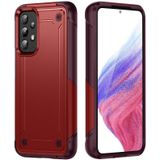 Voor Samsung Galaxy A33 5G 2 in 1 Soft TPU Hard PC Phone Case (Rood Rose Rood)