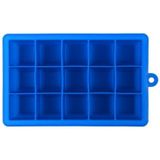 15 Grids DIY Big Ice Cube Mold Square Shape Silicone Ice Tray Fruit Ice Cream Maker(Dark Blue)