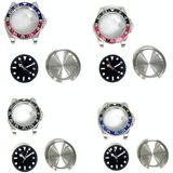 For ETA2836/Pearl 3804 Movement 867 GMT Watch Accessories 40MM Stainless Steel Case(Blue Red)