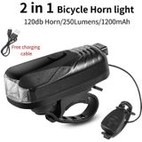 West Biking Bicycle Light Riding Speaker Lamp USB Mountain Bike Glare Car Front Lamp(Black)