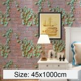 Creative 3D Parthenocissus Stone Brick Decoration Wallpaper Stickers Bedroom Living Room Wall Waterproof Wallpaper Roll  Size: 45 x 1000cm