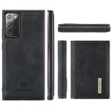 For Samsung Galaxy Note20 DG.MING M1 Series 3-Fold Multi Card Wallet + Magnetic Back Cover Shockproof Case with Holder Function(Black)