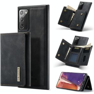 For Samsung Galaxy Note20 DG.MING M1 Series 3-Fold Multi Card Wallet + Magnetic Back Cover Shockproof Case with Holder Function(Black)