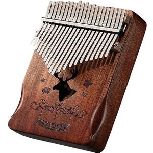 21 Tone Acacia Wood Thumb Piano Kalimba Muziekinstrumenten (bruin-rendier)