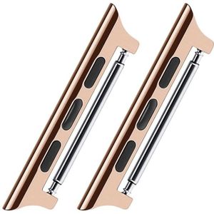 2 PCS Watchbands Stainless Steel Acoustic Ear Connector  Width: 22mm For Apple Watch Series 6 & SE & 5 & 4 40mm / 3 & 2 & 1 38mm(Rose Gold)