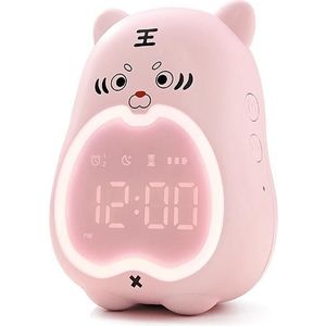 Learning Electronic Alarm Clock Children Night Light(Pink)