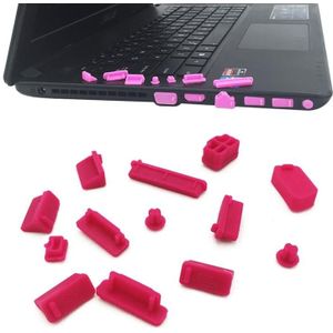 13 in 1 Universal Silicone Anti-Dust Plugs for Laptop(Rose Red)