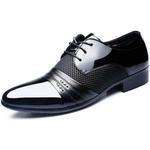 Platte schoenen ademend mannen Business jurk schoenen  grootte: 48 (zwart)
