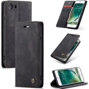 CaseMe-013 Multifunctional Retro Frosted Horizontal Flip Leather Case for iPhone 7 / 8  with Card Slot & Holder & Wallet(Black)