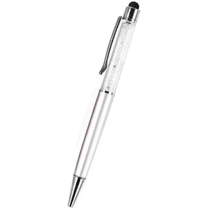 AT-22  2 in 1 Universal Flash Diamond Decoration Capacitance Pen Stylus Ballpoint Pen(Silver)