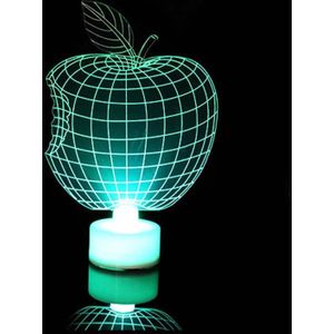 10 PCS Creative Christmas LED Light Colorful Flashing 3D Night Light(Apple)