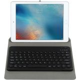 Universal Round Keys Detachable Bluetooth Keyboard + Leather Case without Touchpad for iPad 9-10 inch  Specification:Black Keyboard(Blue)