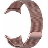 Voor Google Pixel Watch Milanese roestvrijstalen metalen horlogeband (roze roze)