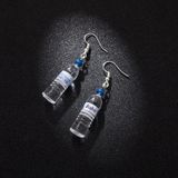 Personalized Mineral Water Bottles Earring Cute Simple and Elegant Earring(blue)