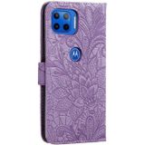 For Motorola Moto G5 Plus 5G Lace Flower Horizontal Flip Leather Case with Holder & Card Slots & Wallet & Photo Frame(Purple)