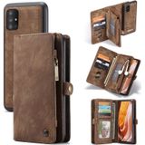For Galaxy A71 4G CaseMe-008 Detachable Multifunctional Horizontal Flip Leather Case with Card Slot & Holder & Zipper Wallet & Photo Frame(Brown)