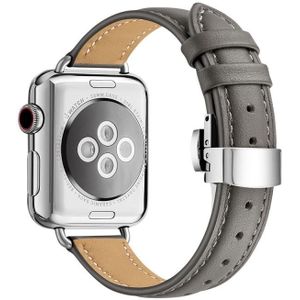 Slimmende vlindergesplaarworkband voor Apple Watch Series 7 41 mm / 6 & SE & 5 & 4 40mm / 3 & 2 & 1 38 mm (grijs zilver)