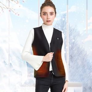 Physiotherapy Heating Men and Women Charging Heating Vest Warm Clothes(Color:Black Size:M)