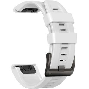 Voor Garmin Fenix 6 GPS 22mm Silicone Sport Pure Color Strap (White)
