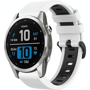 Voor Garmin Epix Pro 42 mm sport tweekleurige siliconen horlogeband (wit + zwart)