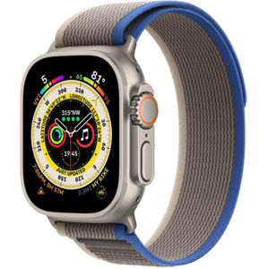 WiWU Trail Loop horlogeband voor Apple Watch Ultra 49 mm / serie 8 & 7 45 mm / SE 2 & 6 & SE & 5 & 4 44 mm / 3 & 2 & 1 42 mm (blauw + grijs)