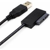 Professional USB 2.0 to 7+6Pin Slimline SATA Cable Adapter Indicator