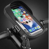 Mountain Bike Card Holder Touch Screen Mobile Phone Holder Motorcycle Electric Vehicle Waterproof Navigation Bracket Shade Mobile Phone Holder  Style:Handlebars(Black)