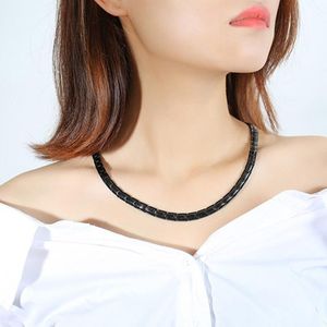CNC-007 Magnetic Titanium Steel Necklace Jewelry(Black)