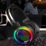 FOREV G99 USB RGBHEAD-gemonteerde bekabelde headset met microfoon  stijl: 7.1 kanaal (kleurrijk licht zwart)