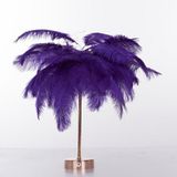 Ostrich Feather Table Lamp Wrought Iron Night Light LED Copper Wire Lamp(Violet)