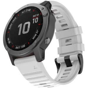 For Garmin Fenix 6X 26mm Silicone Smart Watch Replacement Strap Wristband(White)