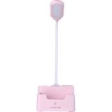 Student USB Charging Bedroom Touch LED Eye Protection Multifunctional Creative Desk Lamp  Style:Without Fan(Pink)