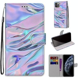 Coloured Drawing Cross Texture Horizontal Flip PU Leather Case with Holder & Card Slots & Wallet & Lanyard For iPhone 11 Pro(Fluorescent Water Texture)