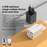 REMAX RP-U43 3.4A 4 USB Port Fast Charger  Specification:EU Plug(White)