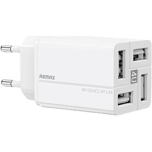 REMAX RP-U43 3.4A 4 USB Port Fast Charger  Specification:EU Plug(White)