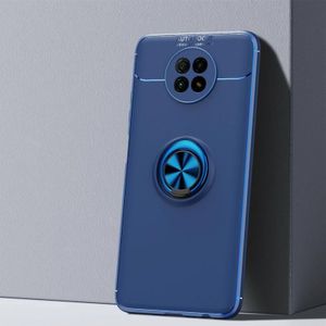 For Xiaomi Redmi Note 9 5G Metal Ring Holder 360 Degree Rotating TPU Case(Blue+Blue)