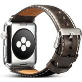 For Apple Watch Series 5 & 4 40mm / 3 & 2 & 1 38mm Oil Wax Retro Cowhide Strap Watchband(Black)