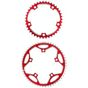 WEST BIKING YP0719273 Road Bike 56T-44T Double-Disc Aluminum Alloy Gears(Red)
