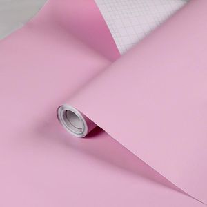 5 PCS 60cm x 1m  Self-Adhesive Plain Wallpaper PVC Thickened With Glue Solid Color Children Kindergarten Stickers(Pink Y806)