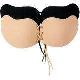 Women Self-Adhesive Strapless Bandage Blackless Solid Bra Silicone underwear Invisible Bra  Size:L(T Blcak)