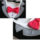 Groomsman Saliva Towel Child Fake Gentleman Bow Tie Personality Waterproof Bib(Vertical Black)