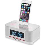 A8 Charging Base Audio NFC Bluetooth Speaker Alarm Clock  Specification: EU Plug(White)