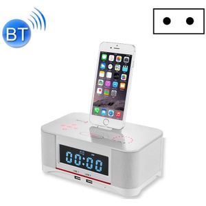 A8 Charging Base Audio NFC Bluetooth Speaker Alarm Clock  Specification: EU Plug(White)