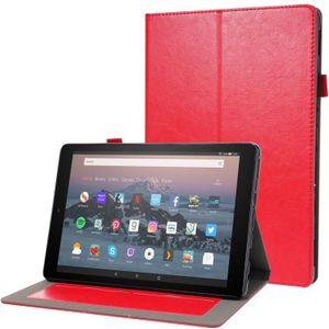 For Amazon Kindle Fire HD 10 2021 Business Horizontal Flip PU Leather Case with Two-Folding Holder & Card Slots & Pen Slot(Red)