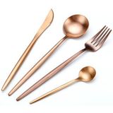 Stainless Steel Cutlery Knives Forks Spoons Western Kitchen Dinnerware Home Party Tableware Set(Rose Gold)