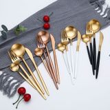 Stainless Steel Cutlery Knives Forks Spoons Western Kitchen Dinnerware Home Party Tableware Set(Rose Gold)