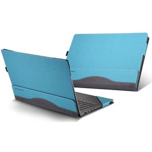 Laptop lederen anti-val beschermhoes voor Lenovo Yoga 14s 2021 (grijs kobaltblauw)