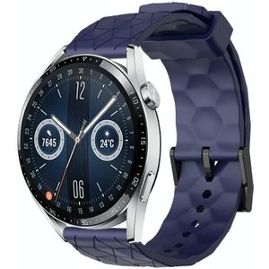 Voor Huawei Watch GT3 46 mm 22 mm voetbalpatroon effen kleur siliconen horlogeband