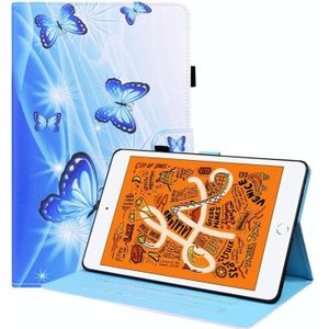 Animal Pattern Horizontal Flip Leather Case with Holder & Card Slots & Photo Frame & Sleep / Wake-up Function For iPad Mini 5 / 4 / 3 / 2 / 1(Blue Butterfly)